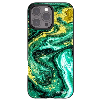Picasee silikónový čierny obal pre Apple iPhone 16 Pro Max - Green Gold