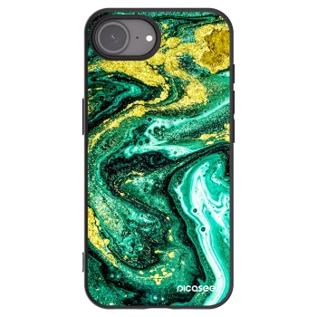 Picasee silikónový čierny obal pre Apple iPhone 16e - Green Gold