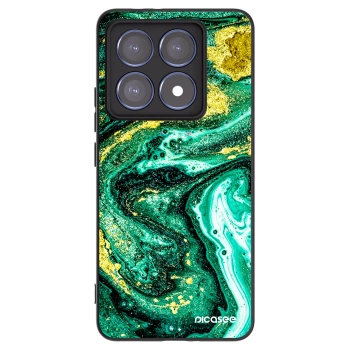 Picasee silikónový čierny obal pre Xiaomi 14T Pro - Green Gold