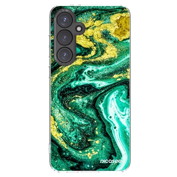 Picasee silikónový prehľadný obal pre Samsung Galaxy S24 FE S721B - Green Gold