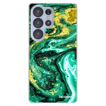 Picasee silikónový prehľadný obal pre Samsung Galaxy S25 Ultra 5G - Green Gold