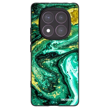 Picasee silikónový čierny obal pre Xiaomi Redmi Note 14 Pro 4G - Green Gold
