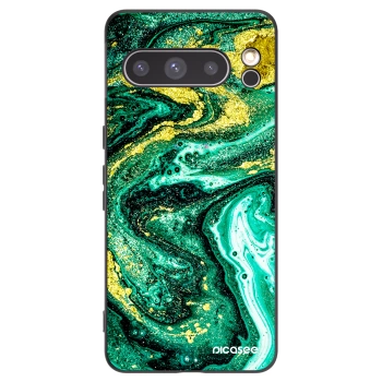 Picasee silikónový čierny obal pre Google Pixel 8 Pro - Green Gold