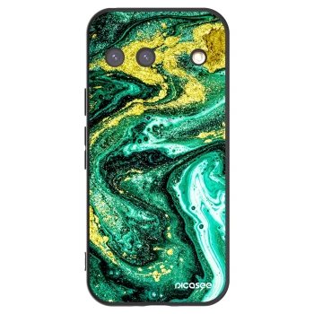 Picasee silikónový čierny obal pre Google Pixel 9 - Green Gold