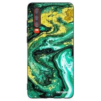 Picasee silikónový čierny obal pre Huawei P30 - Green Gold