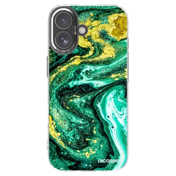 Picasee silikónový prehľadný obal pre Apple iPhone 17 - Green Gold