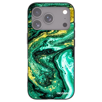 Picasee silikónový čierny obal pre Apple iPhone 17 Pro - Green Gold