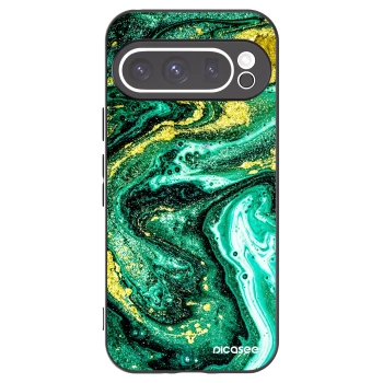Picasee silikónový čierny obal pre Google Pixel 9 Pro XL - Green Gold