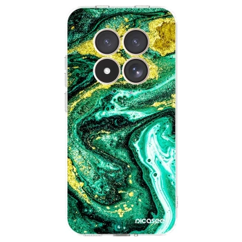 Picasee silikónový prehľadný obal pre Xiaomi Redmi Note 15 Pro 4G - Green Gold