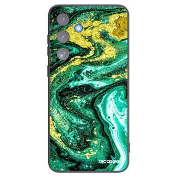 Picasee silikónový čierny obal pre Samsung Galaxy S25 FE 5G - Green Gold