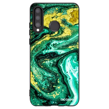 Picasee silikónový čierny obal pre Huawei P30 Lite - Green Gold