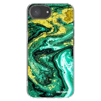 Picasee silikónový prehľadný obal pre Apple iPhone 17e - Green Gold