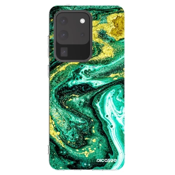 Picasee silikónový prehľadný obal pre Samsung Galaxy S20 Ultra 5G G988F - Green Gold