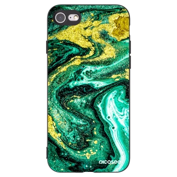 Picasee silikónový čierny obal pre Apple iPhone SE 2020 - Green Gold