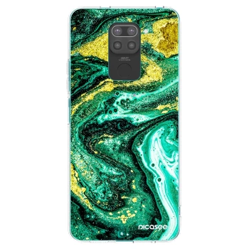 Picasee silikónový čierny obal pre Xiaomi Redmi Note 9 - Green Gold