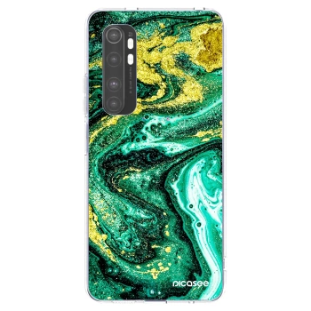 Picasee silikónový prehľadný obal pre Xiaomi Mi Note 10 Lite - Green Gold