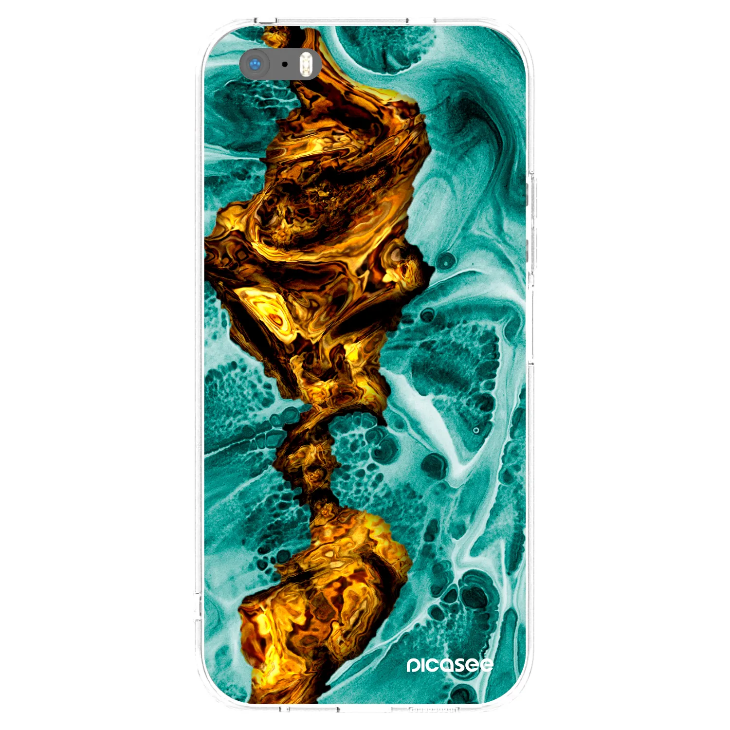 Picasee silikónový prehľadný obal pre Apple iPhone 5/5S/SE - Goldsky