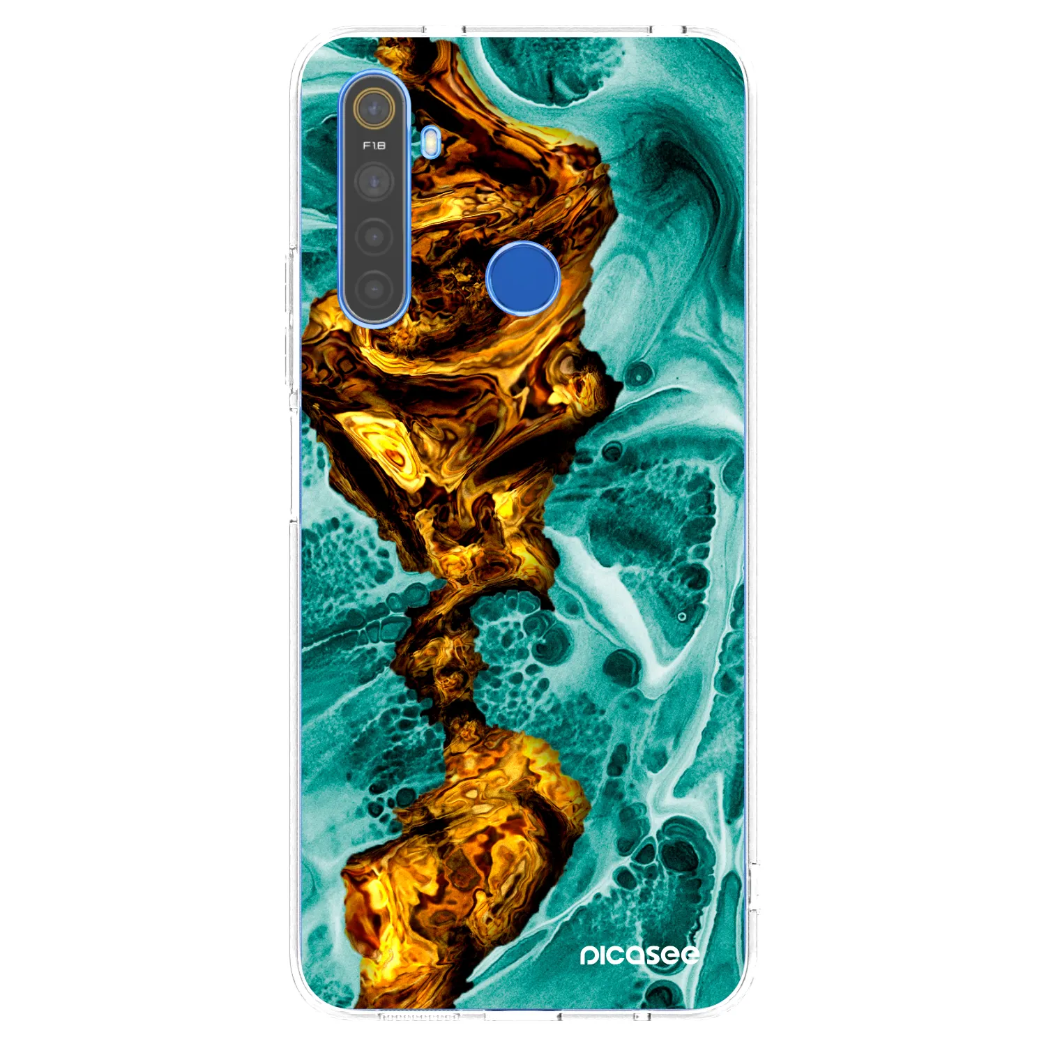 Picasee silikónový prehľadný obal pre Realme 5 - Goldsky