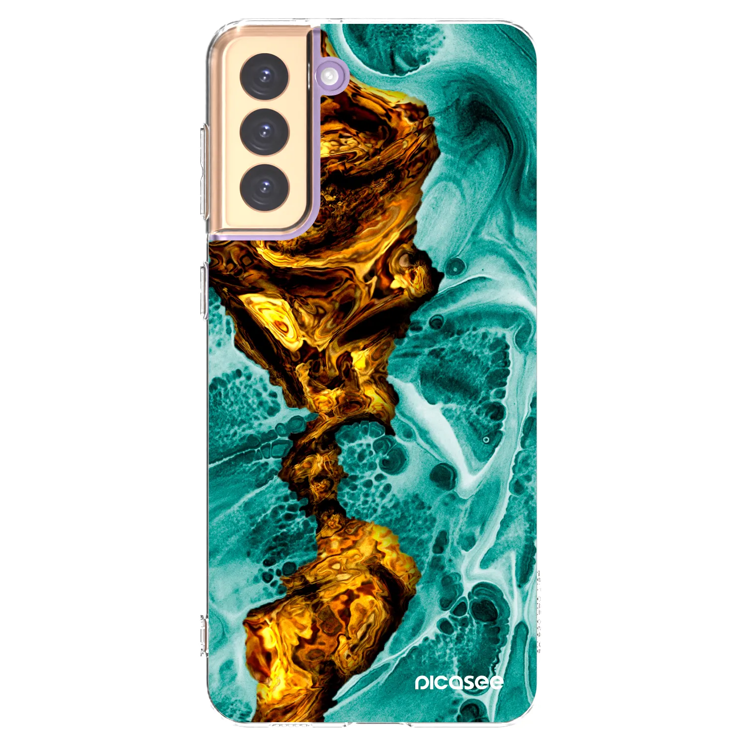 Picasee silikónový prehľadný obal pre Samsung Galaxy S21+ 5G G996F - Goldsky
