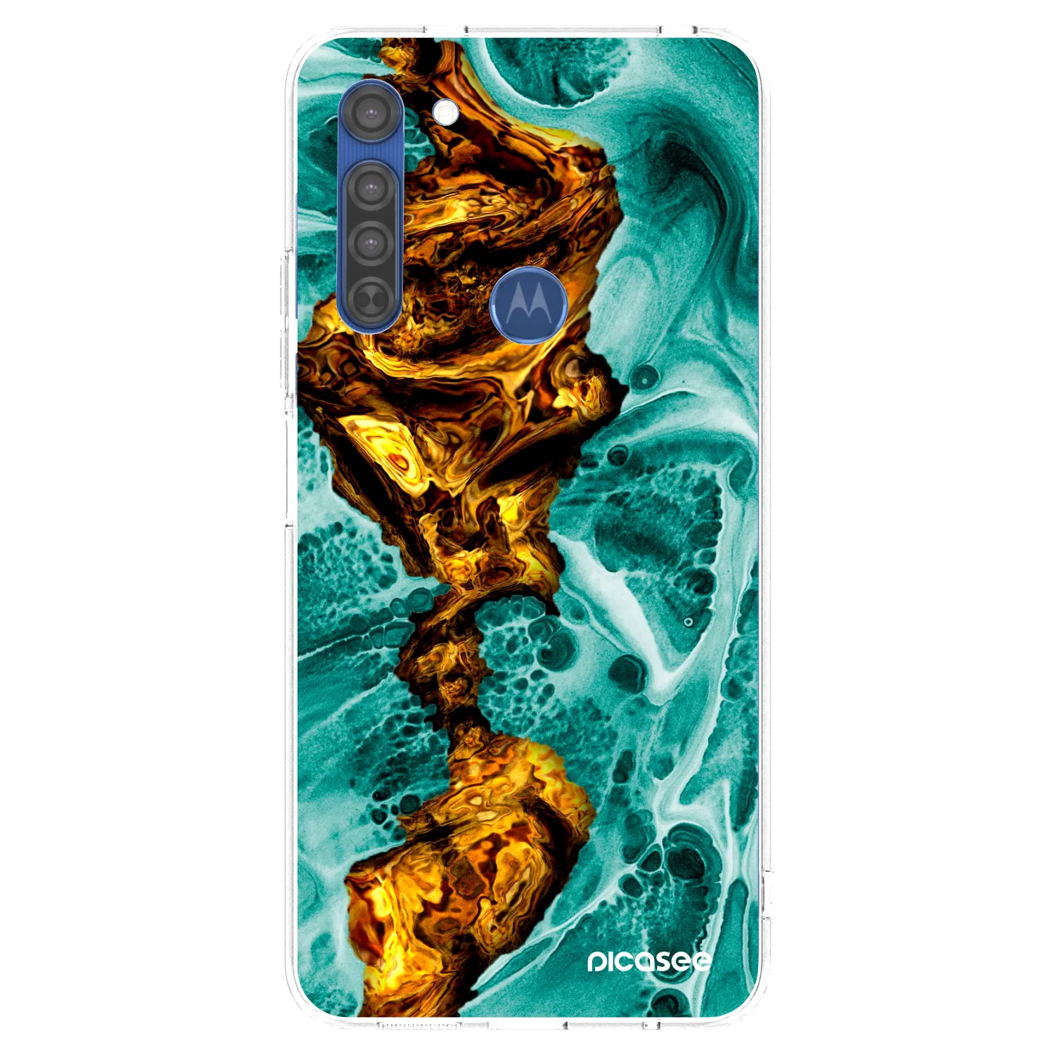 Picasee silikónový prehľadný obal pre Motorola Moto G8 - Goldsky