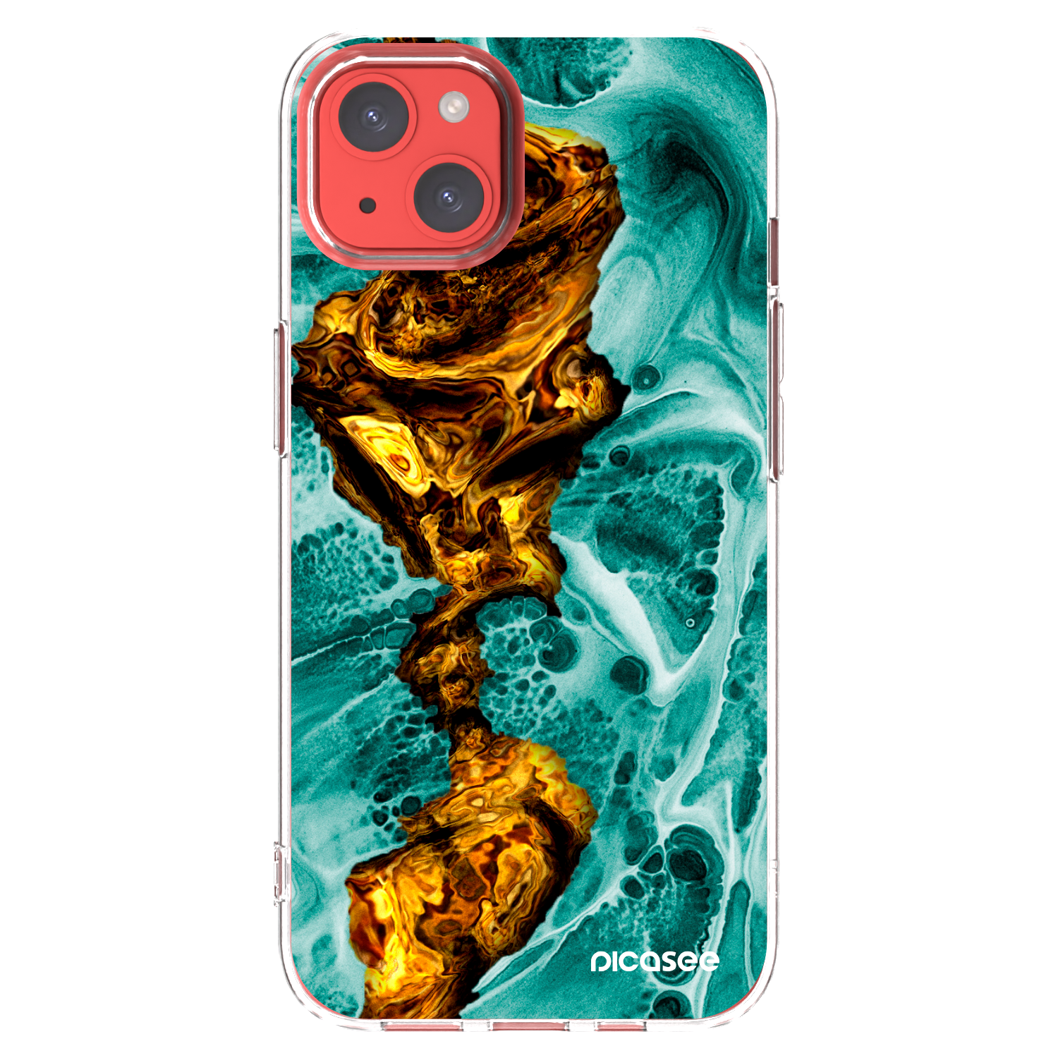 Picasee silikónový prehľadný obal pre Apple iPhone 13 - Goldsky