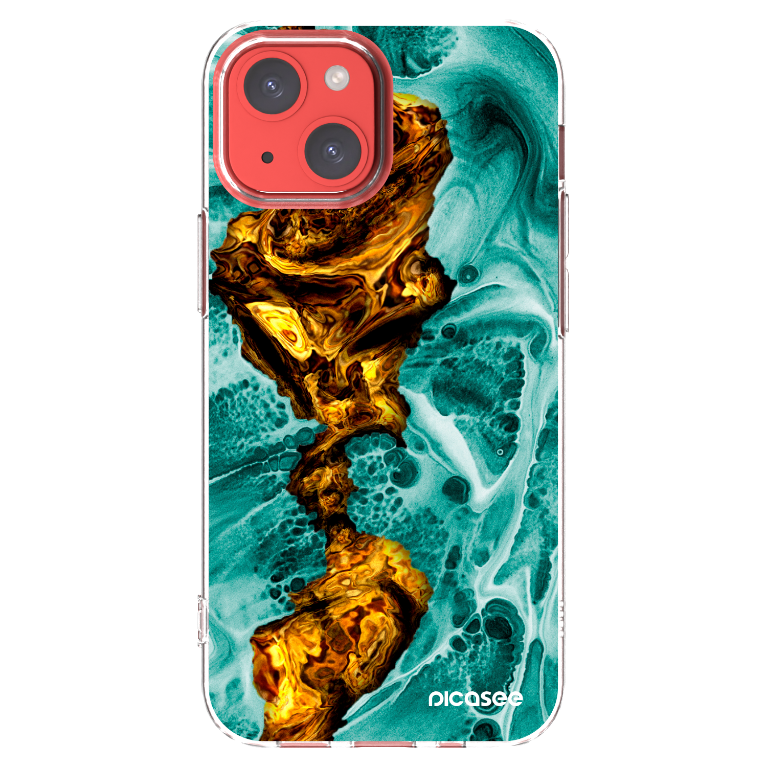 Picasee silikónový prehľadný obal pre Apple iPhone 13 mini - Goldsky