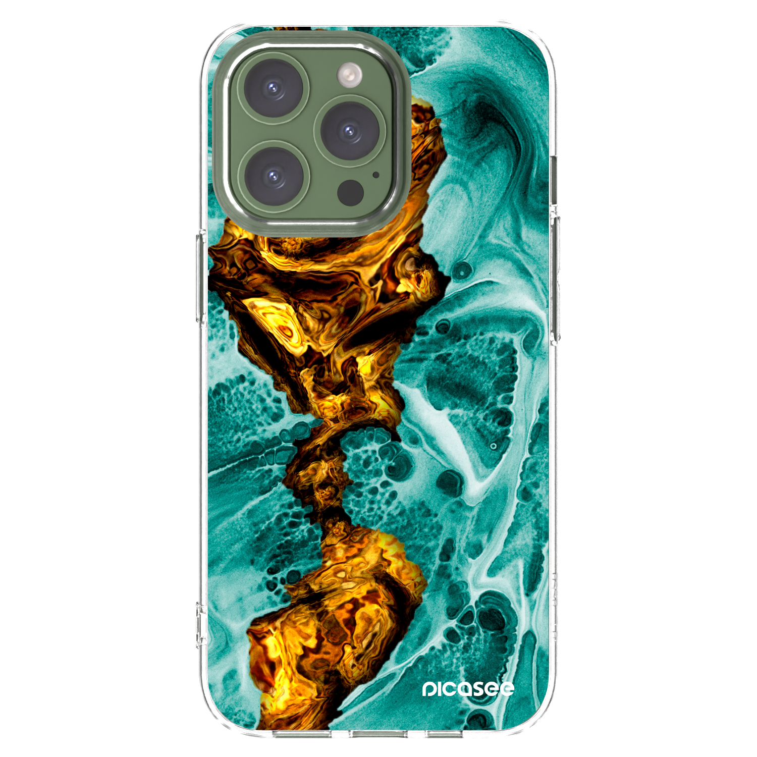 Picasee silikónový prehľadný obal pre Apple iPhone 13 Pro - Goldsky