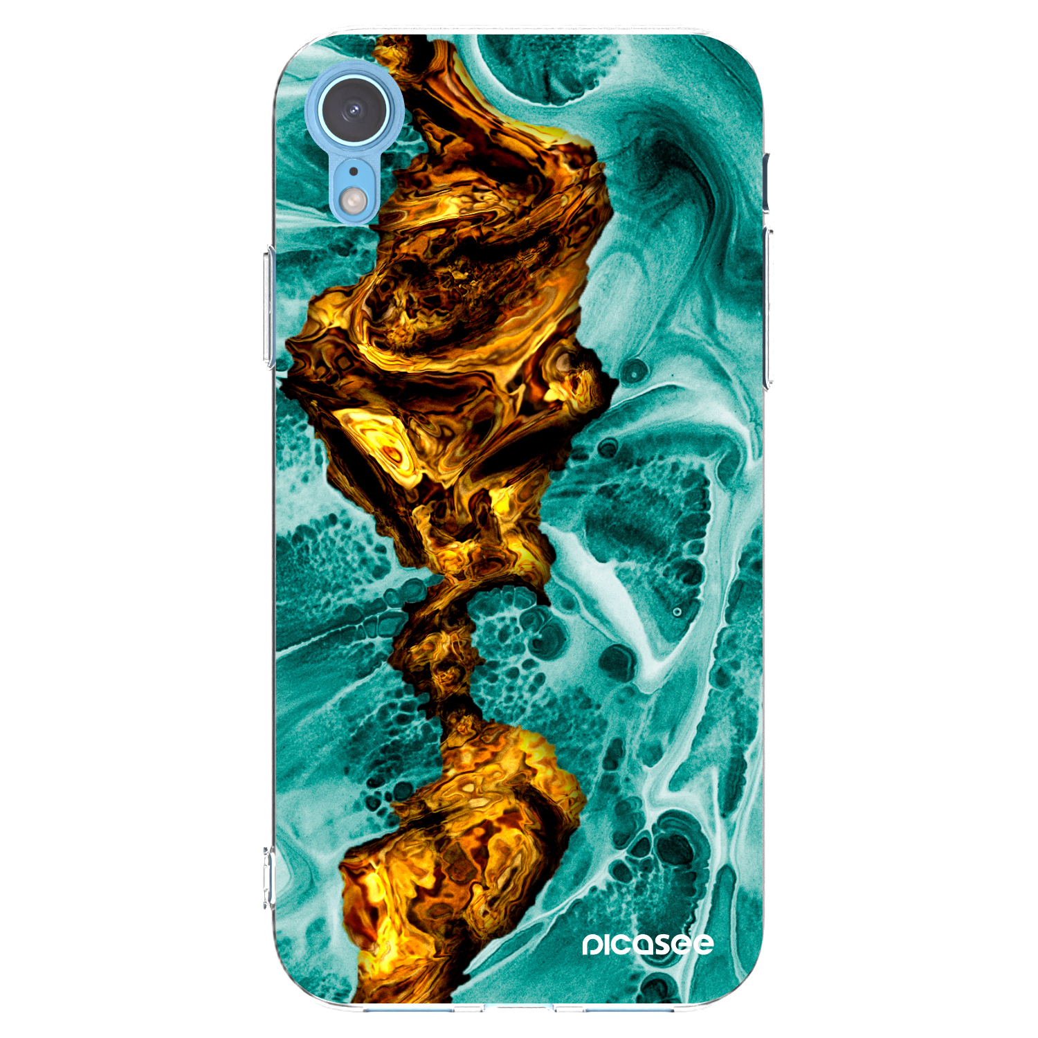 Picasee silikónový prehľadný obal pre Apple iPhone XR - Goldsky