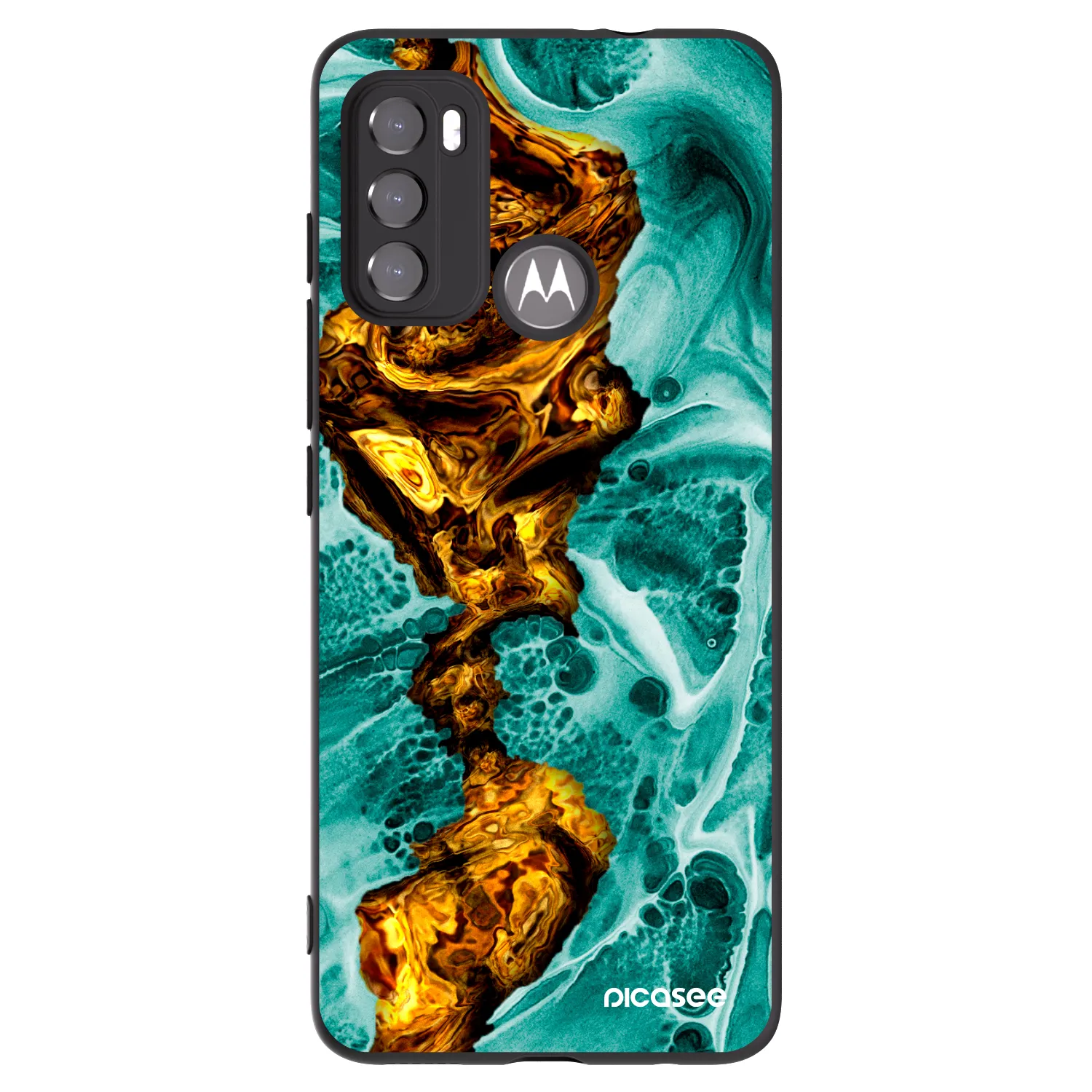 Picasee silikónový čierny obal pre Motorola Moto G60 - Goldsky