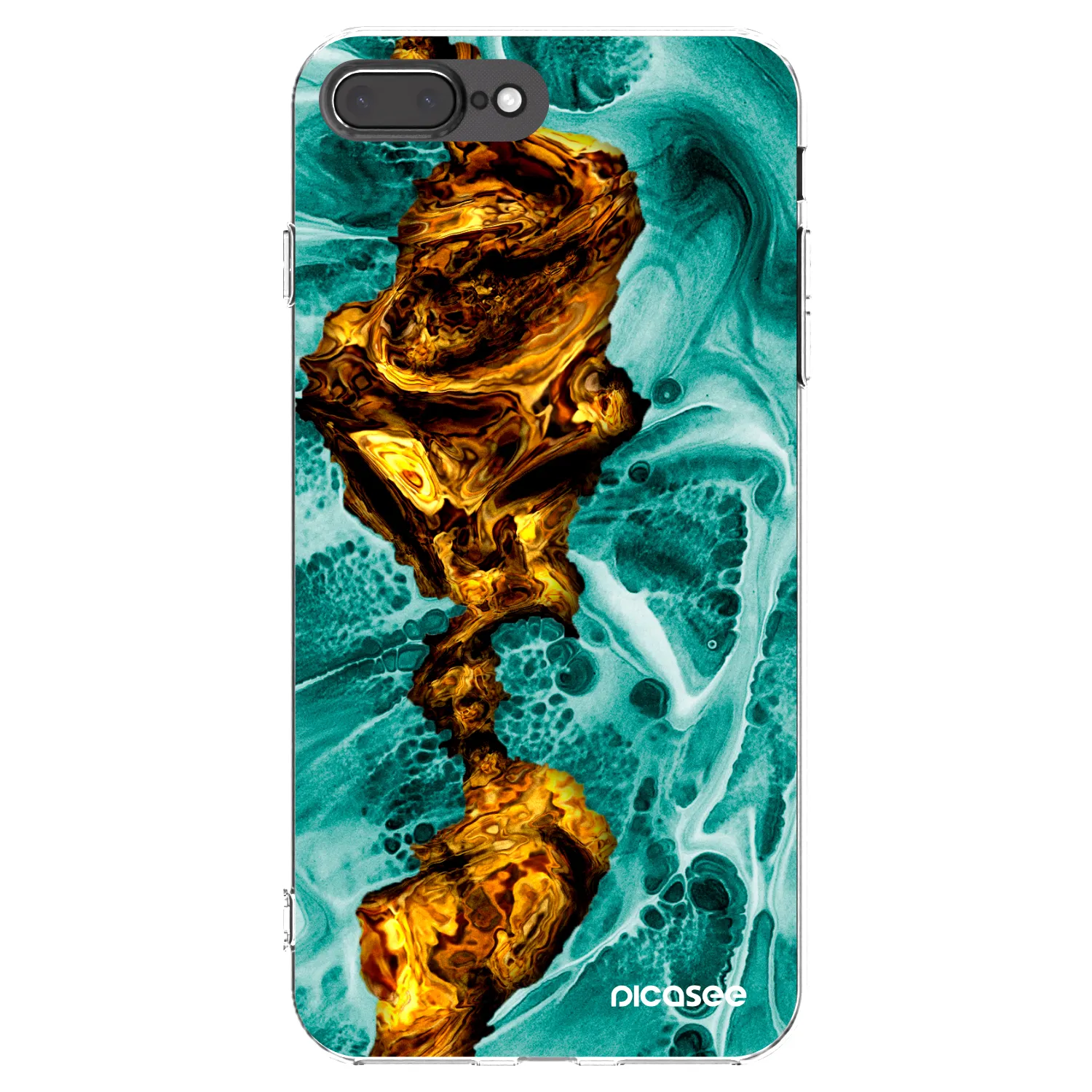 Picasee silikónový prehľadný obal pre Apple iPhone 7 Plus - Goldsky