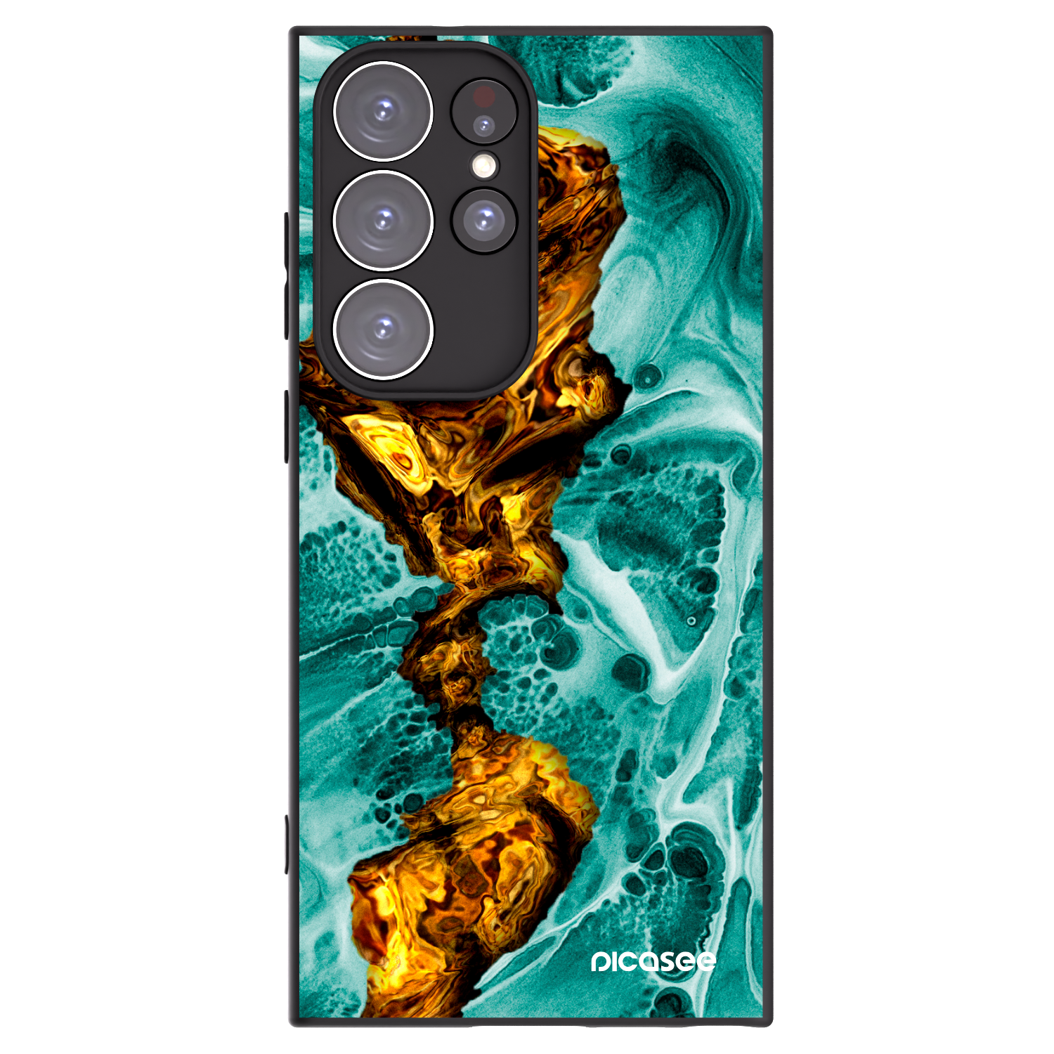 Picasee silikónový čierny obal pre Samsung Galaxy S23 Ultra 5G - Goldsky