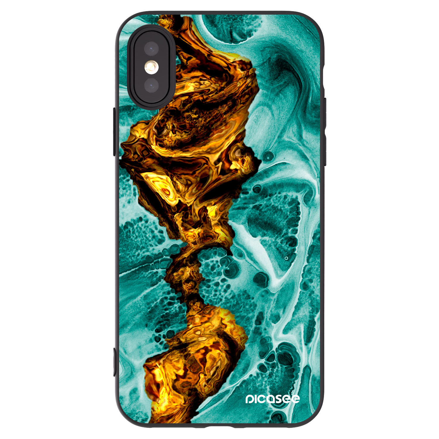 Picasee silikónový čierny obal pre Apple iPhone X/XS - Goldsky