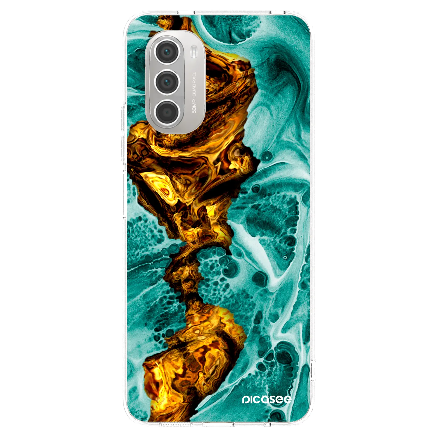 Picasee silikónový prehľadný obal pre Motorola Moto G51 - Goldsky