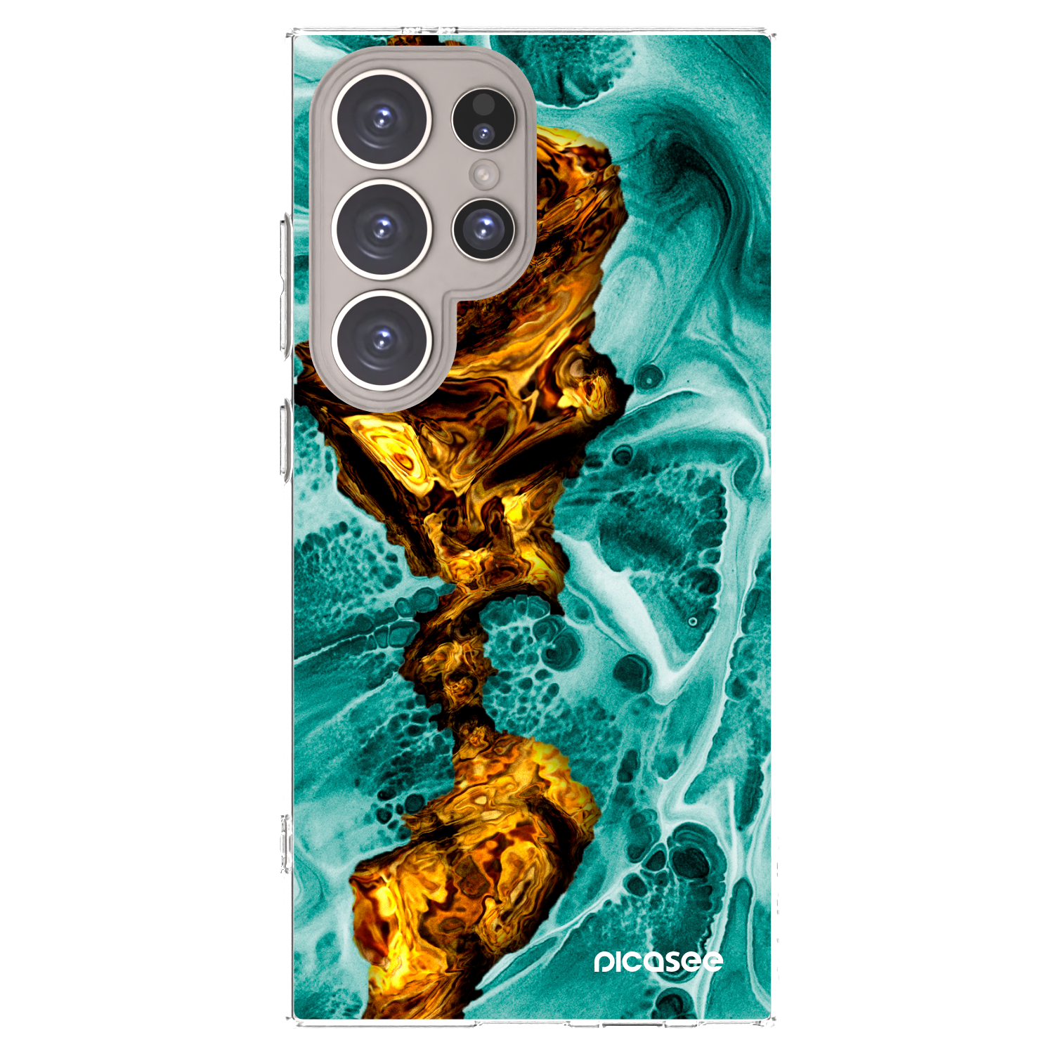 Picasee silikónový prehľadný obal pre Samsung Galaxy S24 Ultra S928B 5G - Goldsky