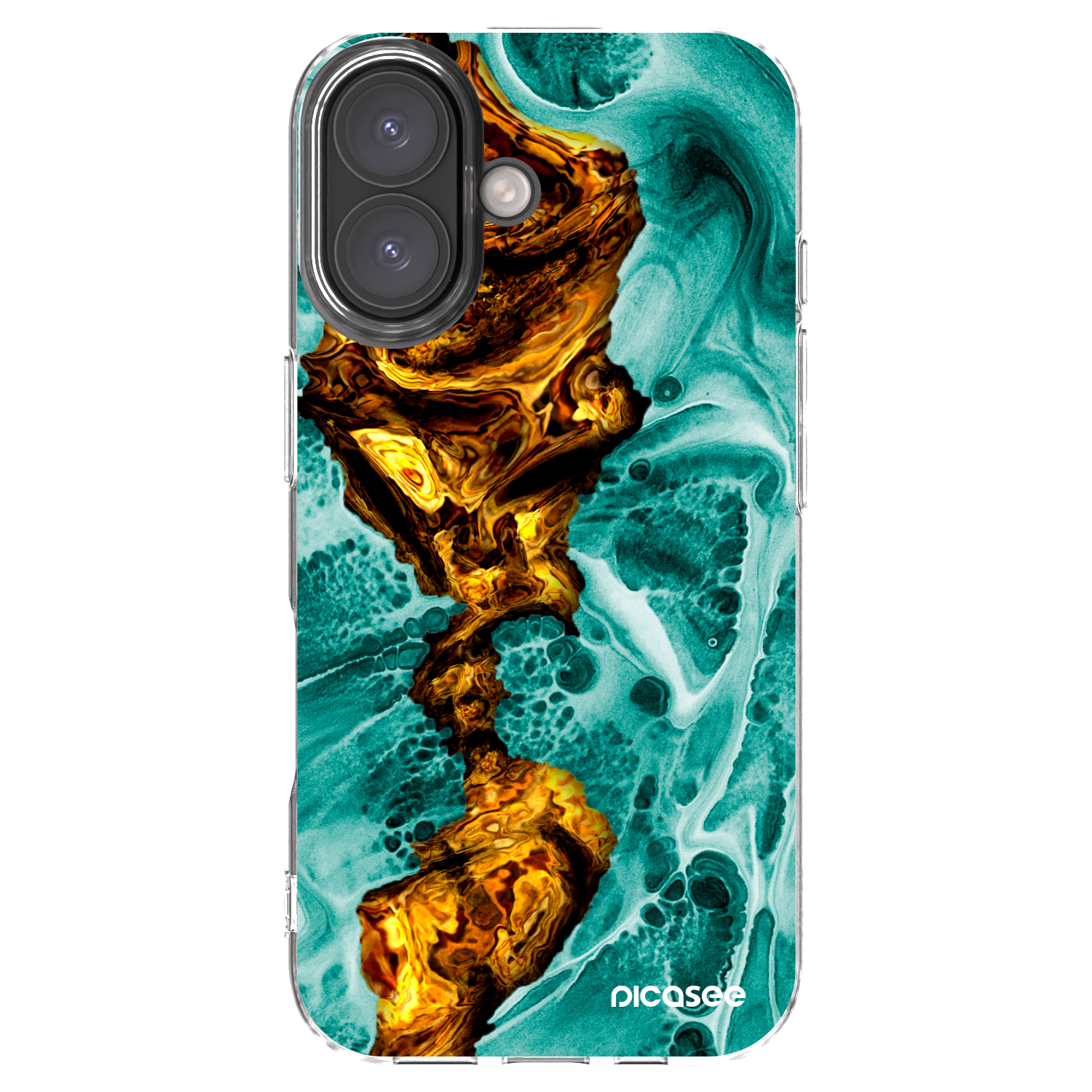 Picasee silikónový prehľadný obal pre Apple iPhone 16 - Goldsky