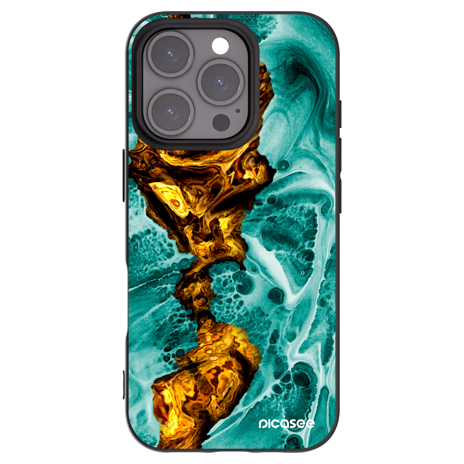 Picasee silikónový čierny obal pre Apple iPhone 16 Pro - Goldsky