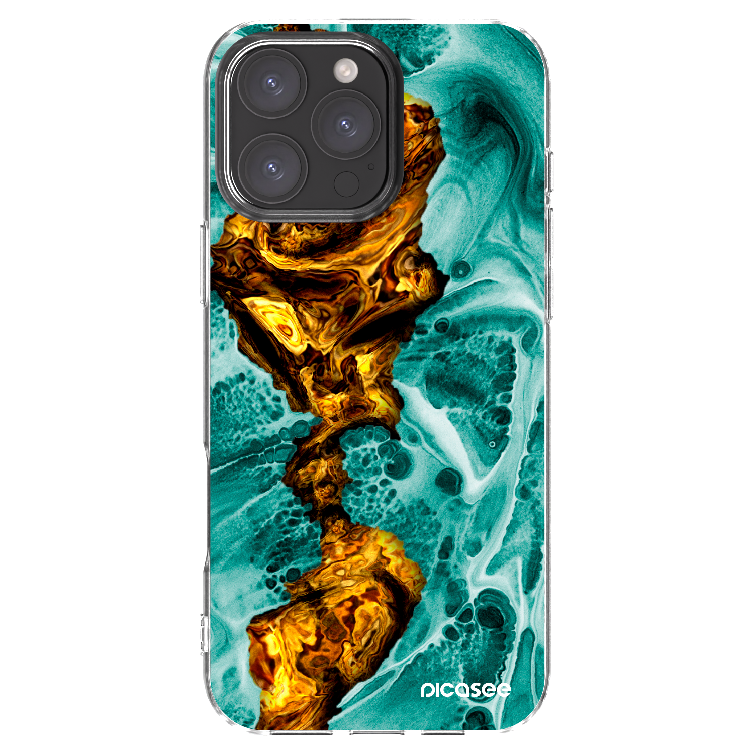 Silikónový prehľadný obal pre Apple iPhone 16 Pro Max - Goldsky