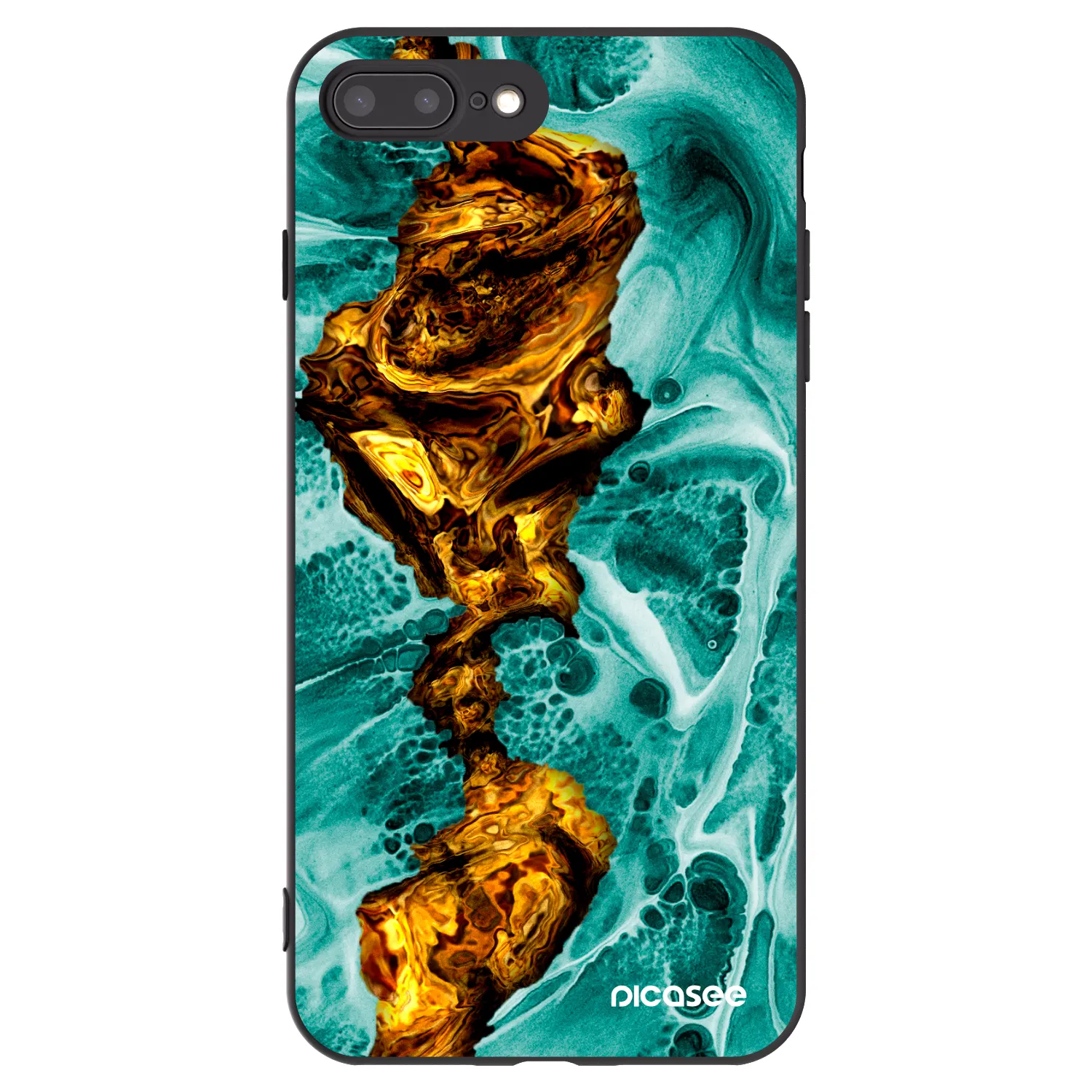 Picasee silikónový čierny obal pre Apple iPhone 8 Plus - Goldsky