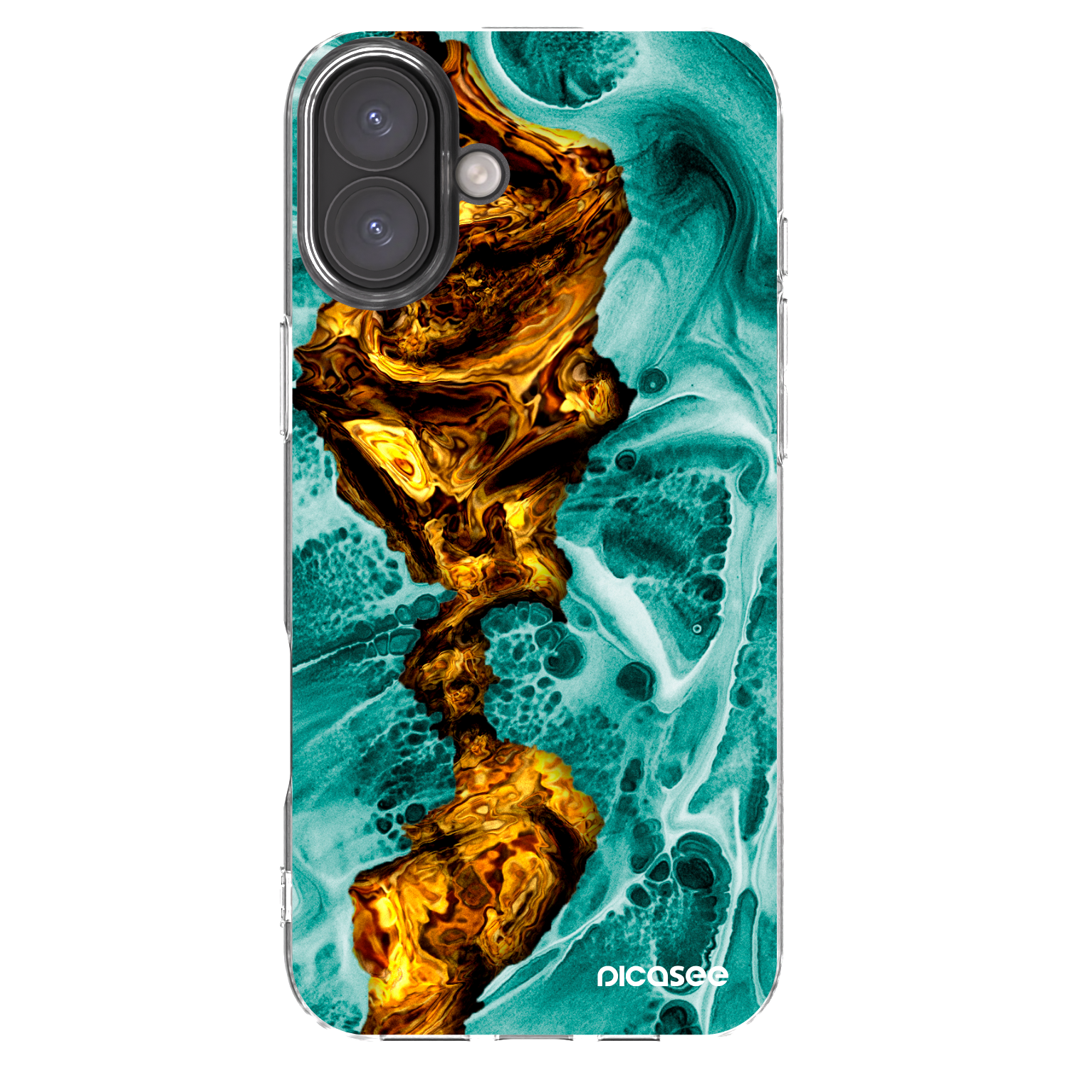 Picasee silikónový prehľadný obal pre Apple iPhone 16 Plus - Goldsky