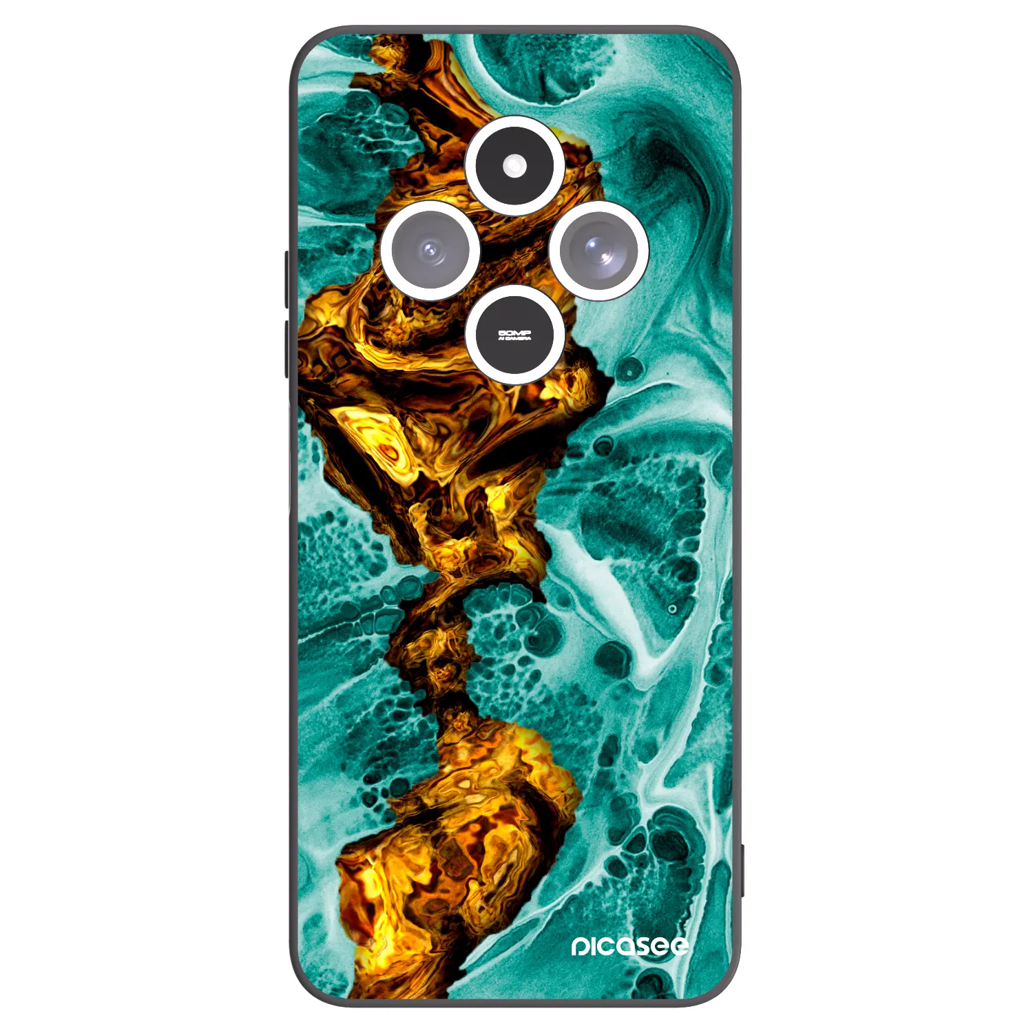 Picasee silikónový čierny obal pre Xiaomi Redmi 14C - Goldsky