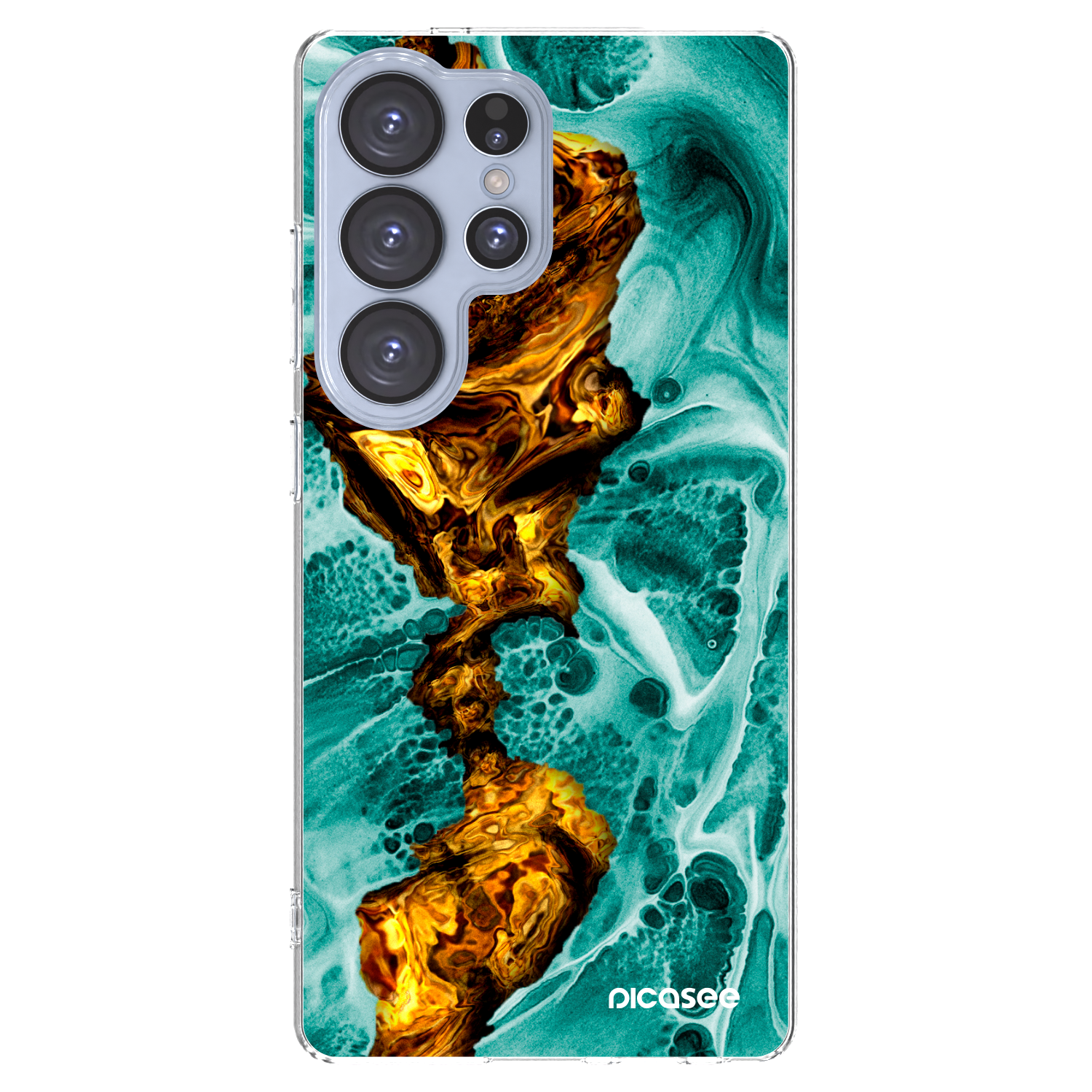 Picasee silikónový prehľadný obal pre Samsung Galaxy S25 Ultra 5G - Goldsky