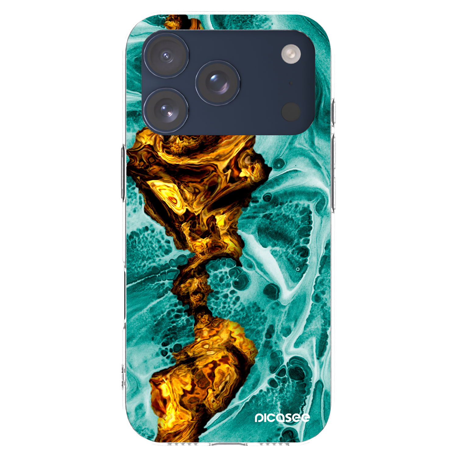 Picasee silikónový prehľadný obal pre Apple iPhone 17 Pro - Goldsky