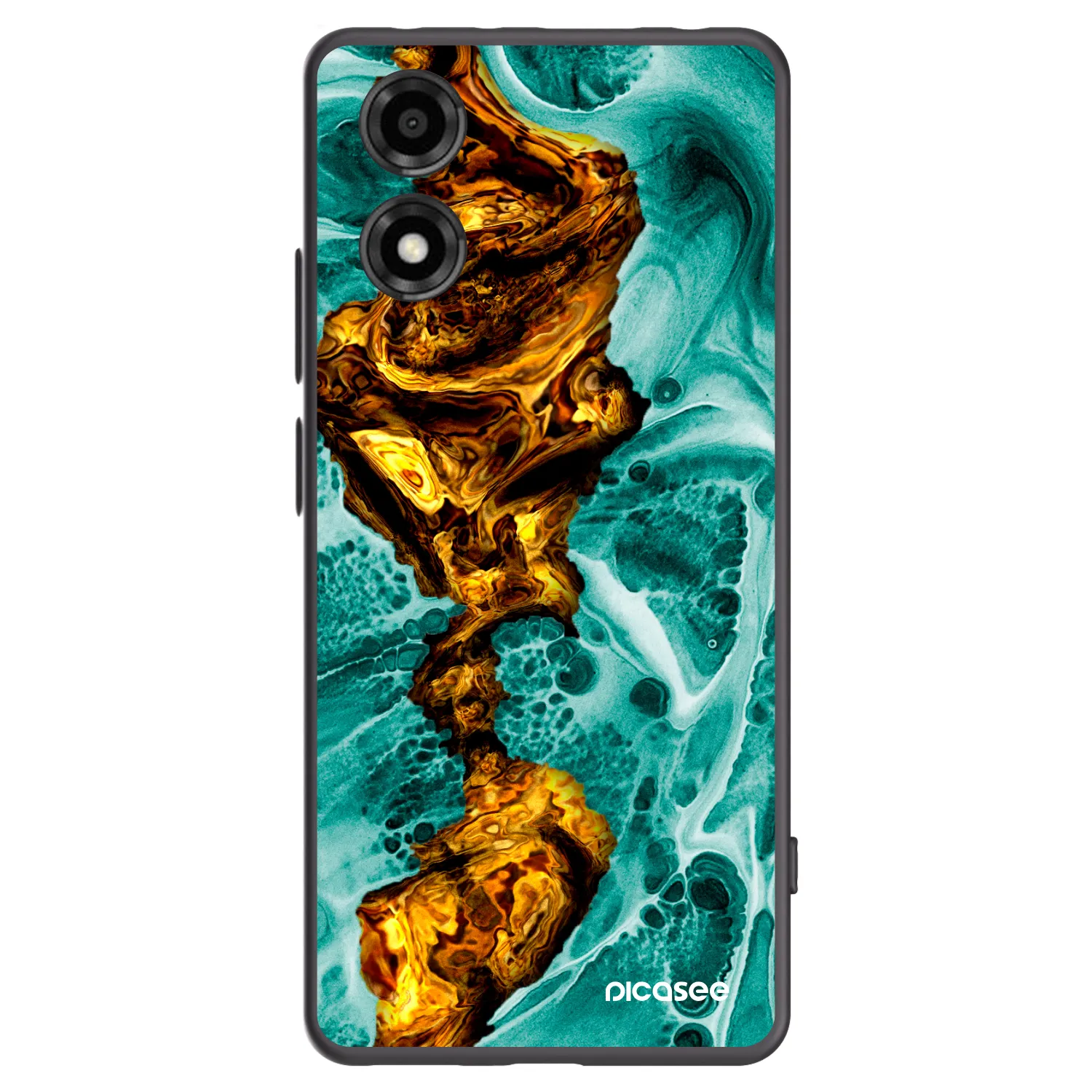Picasee silikónový čierny obal pre Motorola Moto E14 - Goldsky