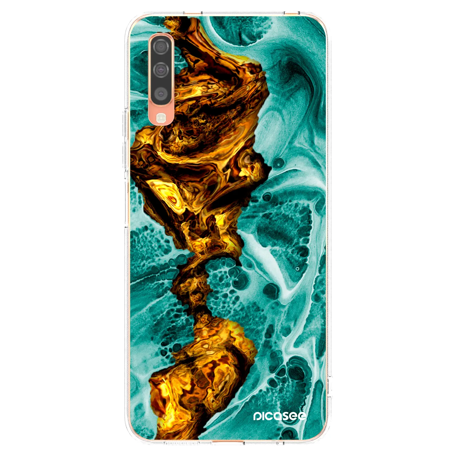 Picasee silikónový prehľadný obal pre Samsung Galaxy A70 A705F - Goldsky