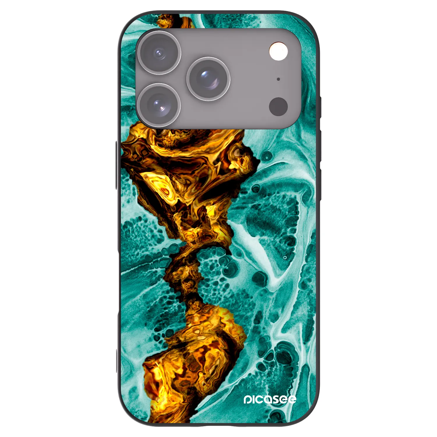 Picasee silikónový čierny obal pre Apple iPhone 18 Pro - Goldsky