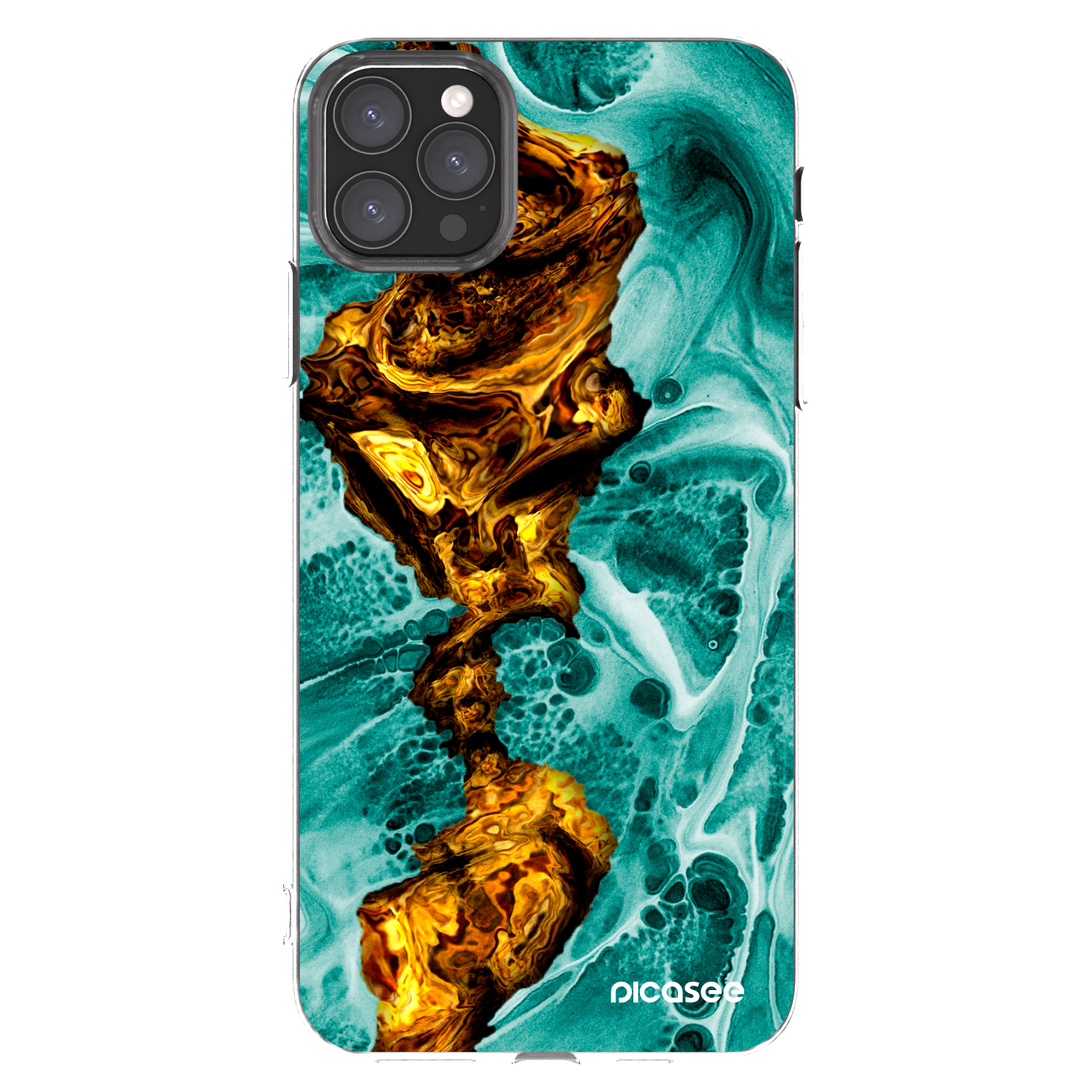 Picasee silikónový prehľadný obal pre Apple iPhone 11 Pro Max - Goldsky
