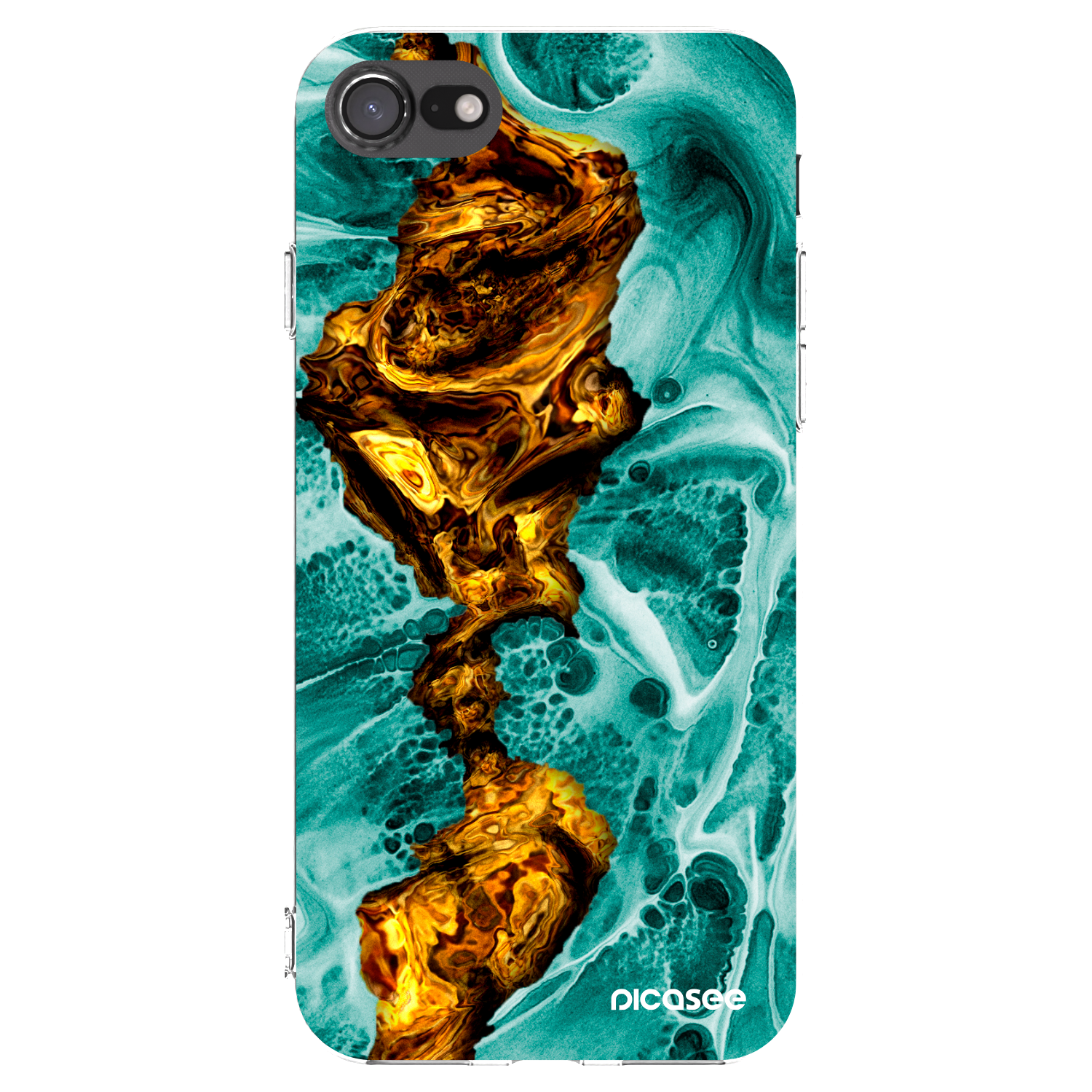 Picasee silikónový prehľadný obal pre Apple iPhone SE 2020 - Goldsky