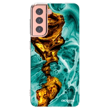 Picasee silikónový prehľadný obal pre Samsung Galaxy S21 5G G991B - Goldsky