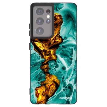 Picasee silikónový čierny obal pre Samsung Galaxy S21 Ultra 5G G998B - Goldsky
