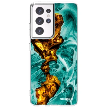Picasee silikónový prehľadný obal pre Samsung Galaxy S21 Ultra 5G G998B - Goldsky